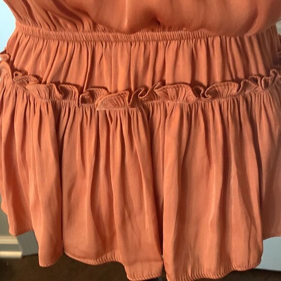 PHILOSOPHY GATHERED HALTER-NECK PEPLUM-TOP IN TERRACOTTA NWT - Picture 8 of 10